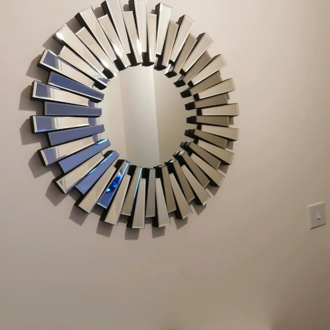 Rylight Sunburst verfijnde ronde wandspiegel