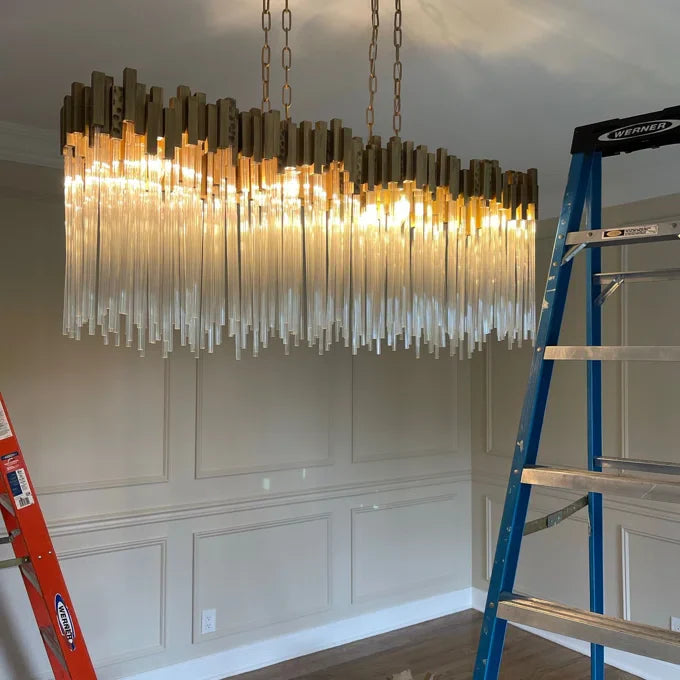Rylight Modern Rectangular Glass Chandelier