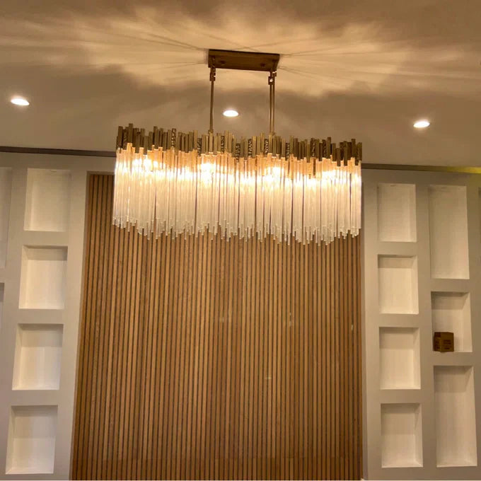 Rylight Modern Rectangular Glass Chandelier