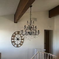 ثريا شموع كريستالية فاخرة من Rylight ذات 3 طبقات و24 مصباحًا