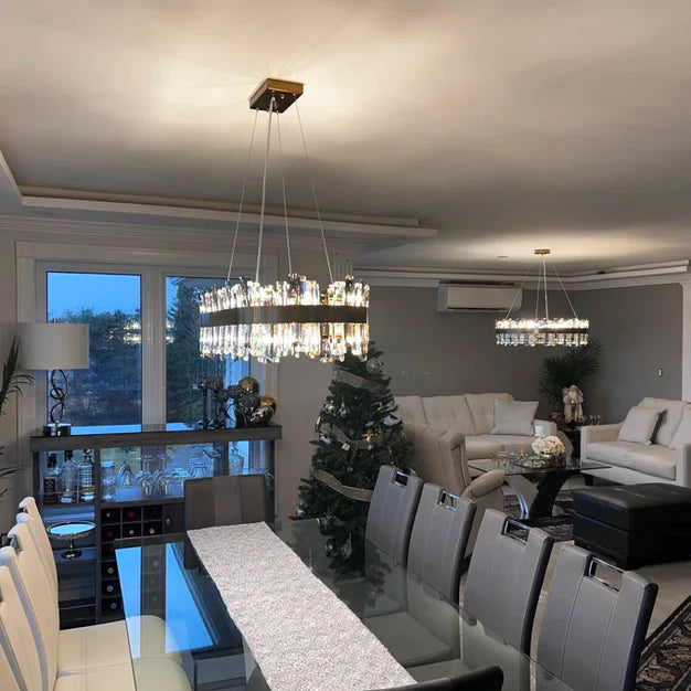 ثريا كريستالية ذات حلقة دائرية فاخرة وحديثة من رايلايت