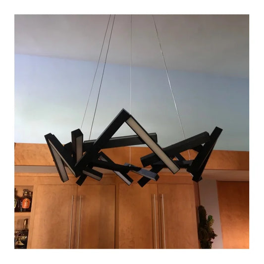 Moderne ronde/lineaire geometrische aluminium LED-kroonluchter 