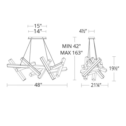 Moderne ronde/lineaire geometrische aluminium LED-kroonluchter 