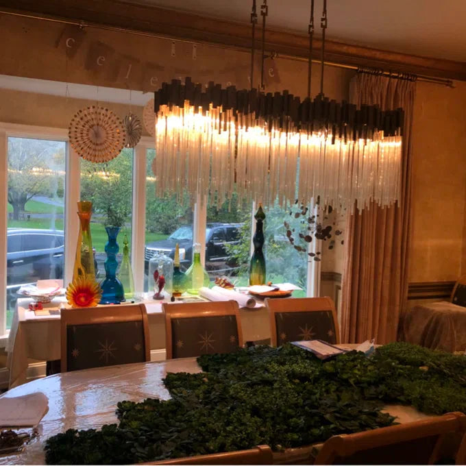 Rylight Modern Rectangular Glass Chandelier
