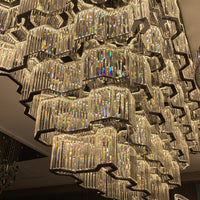 Moderne plafondlamp/kroonluchter met chromen afwerking voor hal/hotellobby/eetkamer