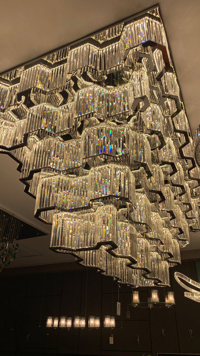 Modern Flush Mount Light Fixture/Chaneleir in Chrome Finish For Hallway/ Hotel Lobby/Dining Room