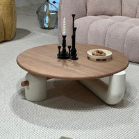 طاولة قهوة دائرية بتصميم كريمي فرنسي حديث من رايلايت