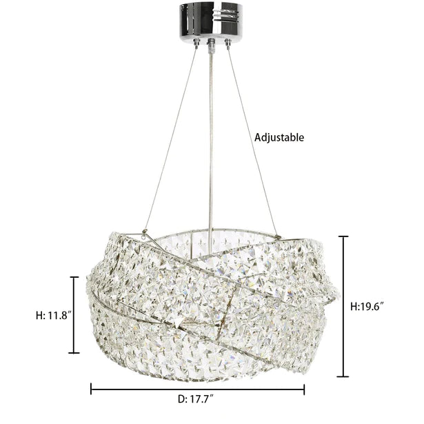 ثريا كريستال مستديرة Rylight 6/8-Light باللون الذهبي/الكروم
