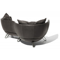 Rylight irregular Sofa in Espresso/Black/Leather Upholstery