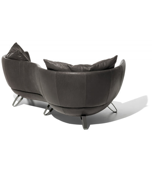 Rylight irregular Sofa in Espresso/Black/Leather Upholstery