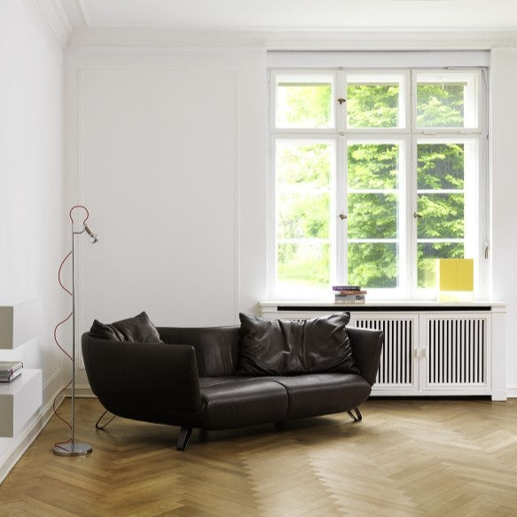 Rylight irregular Sofa in Espresso/Black/Leather Upholstery