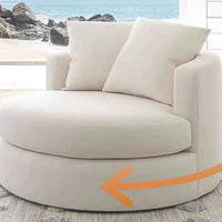 Italiaanse Nordic Light Luxe Fluwelen Ronde Draaibare Bankstoel voor Woonkamer/Slaapkamer
