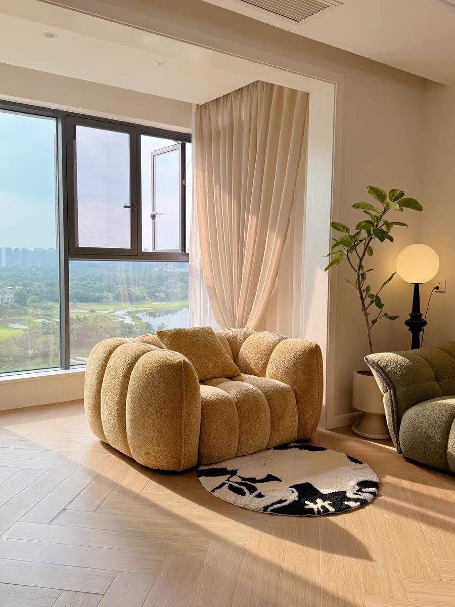 Rylight Scandinavian Vintage Fabric Pumpkin Sofa