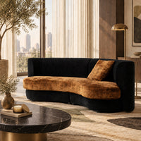 Lagom Mid‑Century Curved Luxury Upholstered Sofa