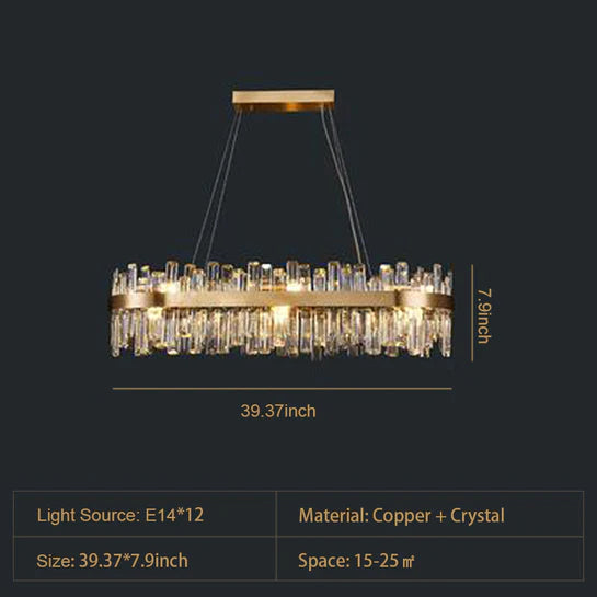 Rylight Luxury&Modern Round Ring Crystal Chandelier