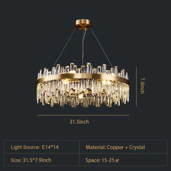 Rylight Luxury&Modern Round Ring Crystal Chandelier