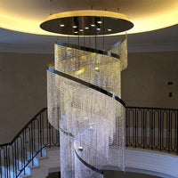 Rylight Cascade Spiral Tassel Crystal Chandelier