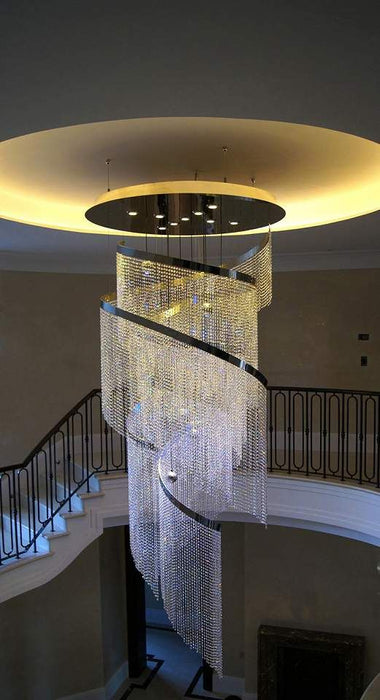 Rylight Cascade Spiral Tassel Crystal Chandelier