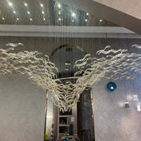 Modern Creative Luxury Seagull Shape Floating Leaves Chandelier for Kitchen Island/Dining Room