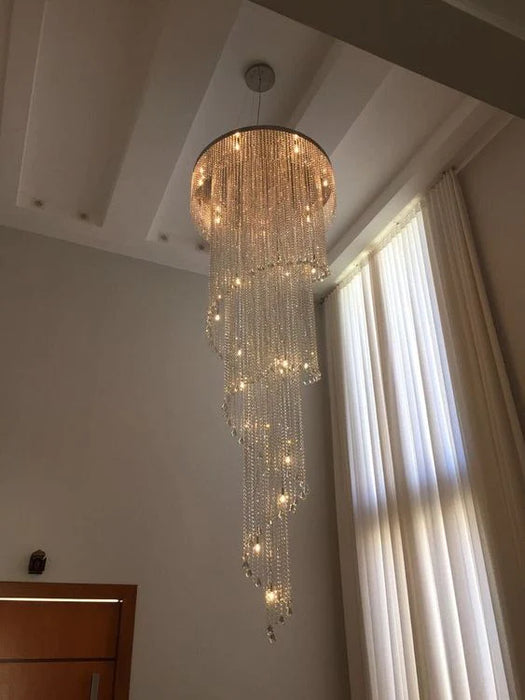 Rylight Cascade Spiral Crystal Chandelier