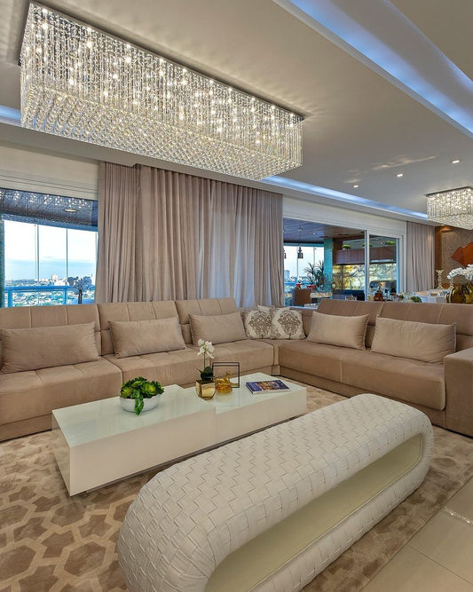 Rylight rechthoekige inbouw kristallen kroonluchter