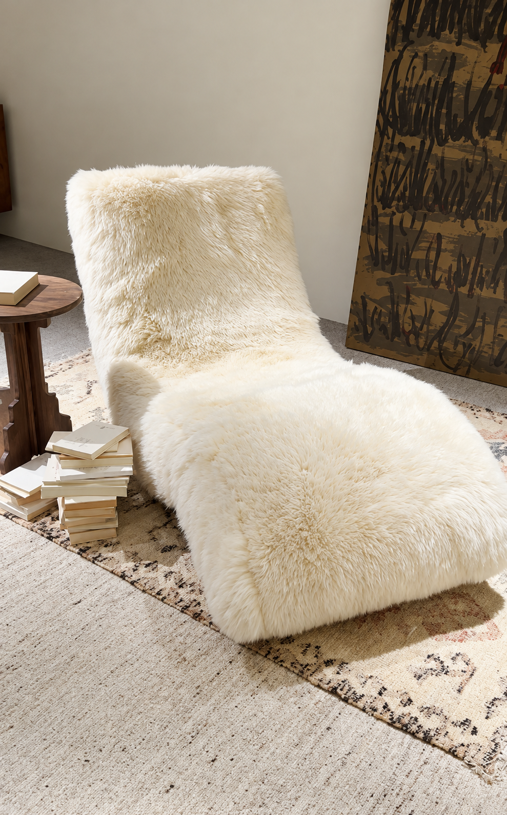 Nivelle Ivory Sculptural Chaise Lounge