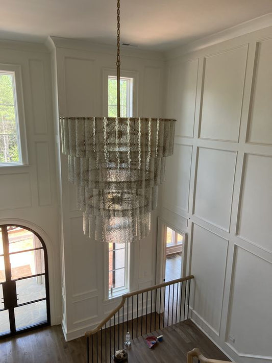 Rylight 9/12-lichte overgangskroonluchter van kwikglas