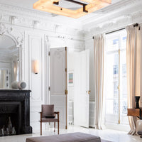 Moderne vierkante albasten kroonluchter voor woonkamer/slaapkamer 