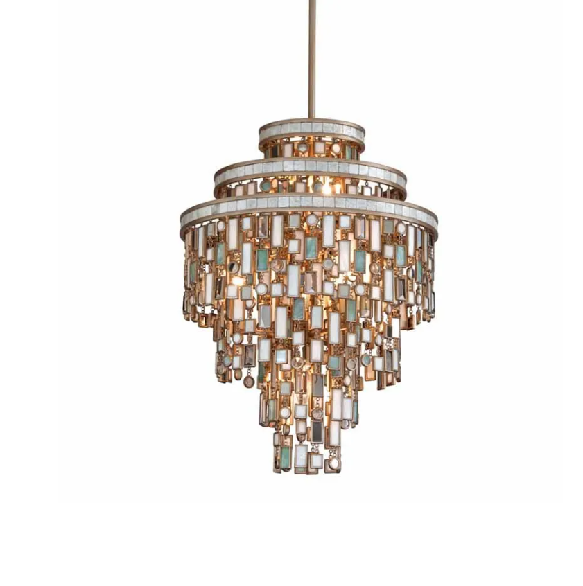 Rylight 6-Tier 7/13/19-Light Round Tiered Shells Chandelier