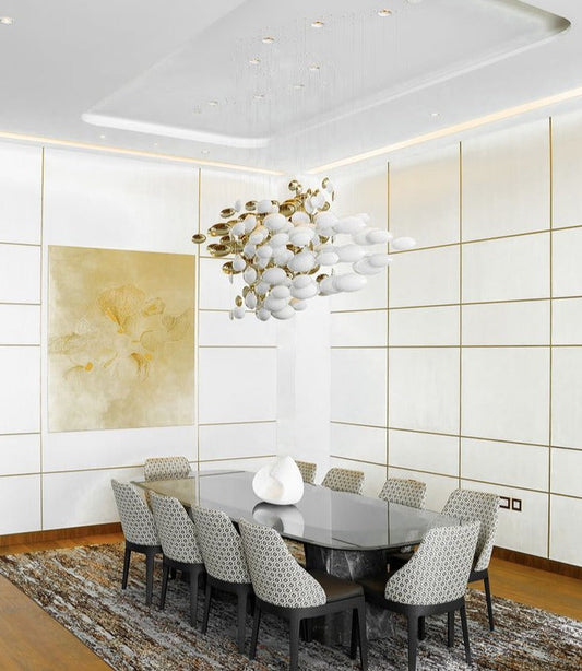 Rylight Modern Artistic Unique Golden Dragon Egg Pendant Ceiling Light Fixture