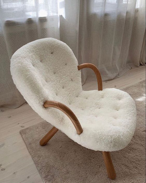 Gezellige fleece lounge-accentstoel
