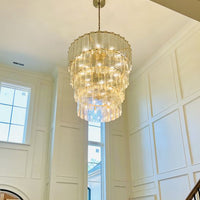 Rylight 9/12-lichte overgangskroonluchter van kwikglas