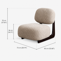 Modern Sculptural Bouclé Lounge Chair