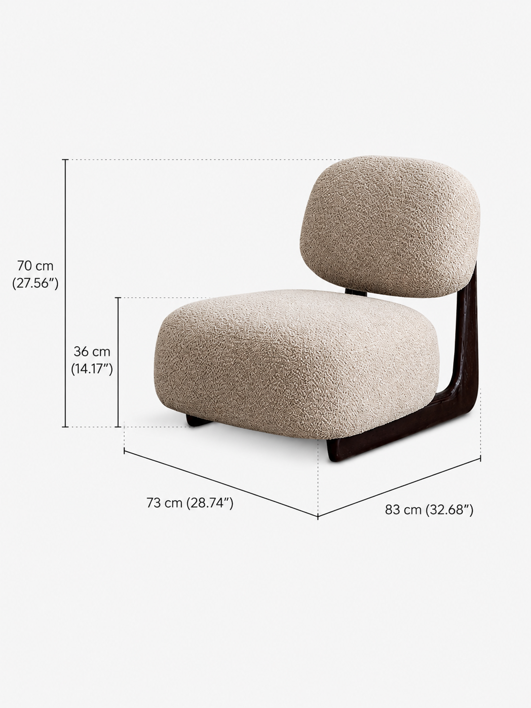 Modern Sculptural Bouclé Lounge Chair