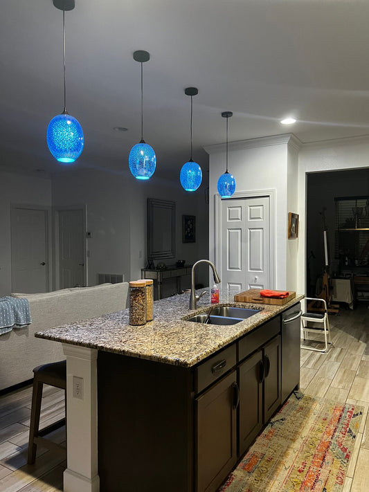 Rylight 3D kleurrijke glazen vuurwerkkunst hanglamp