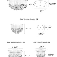 Rylight 84/102/170/192 Leaves Art Design Chandelier