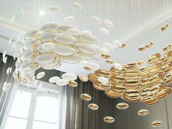Rylight Modern Artistic Unique Golden Dragon Egg Pendant Ceiling Light Fixture