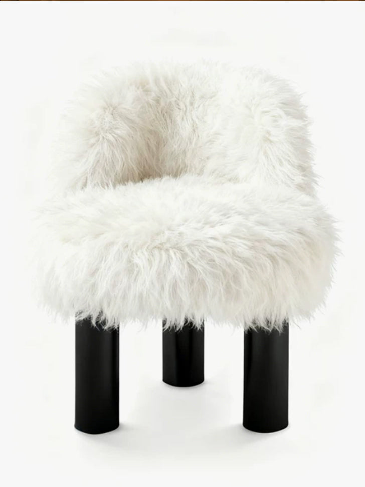 Post‑Modern Italian Sculptural Cloud‑Soft Fleece Lounge Chair