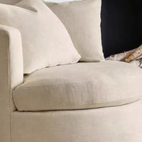 Italiaanse Nordic Light Luxe Fluwelen Ronde Draaibare Bankstoel voor Woonkamer/Slaapkamer