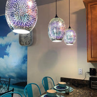 Rylight 3D Colorful Glass Fireworks Art Pendant Light