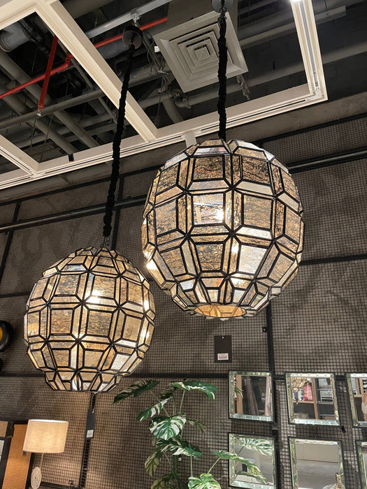 Rylight Modern Speckled Glass Oval-shaped Chandelier