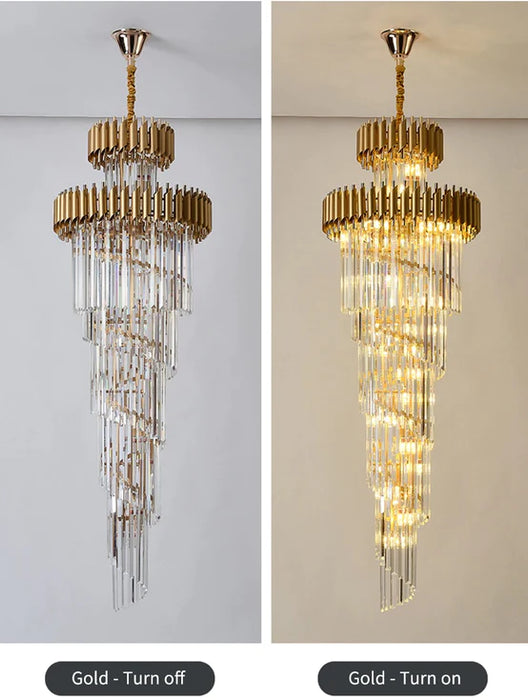 Rylight spiraalvormige kristallen kroonluchter