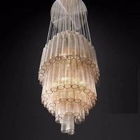 ثريا زجاجية أنبوبية على الطراز الإيطالي من Rylight 4/6-Tier مع لمسة نهائية من الكروم