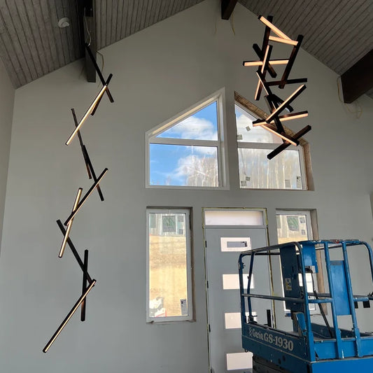 Rylight Houten Verticale Lange Kroonluchter