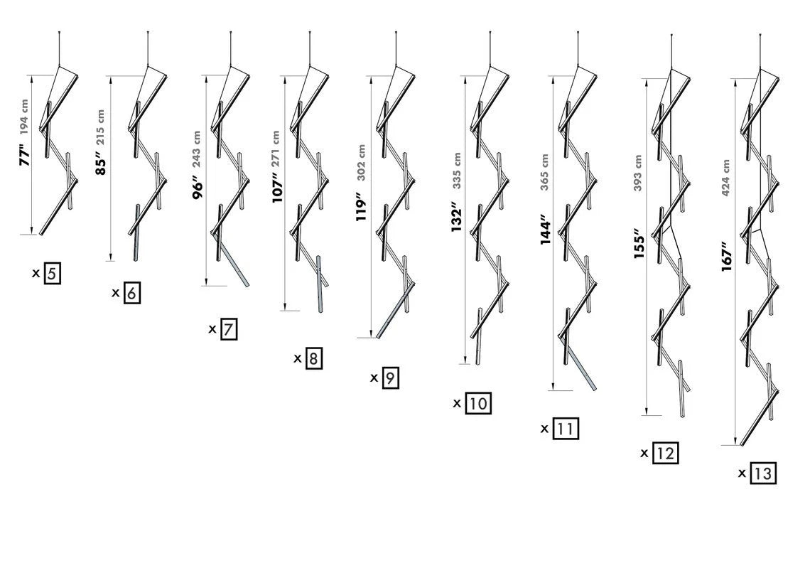ثريا رايلايت الخشبية العمودية الطويلة