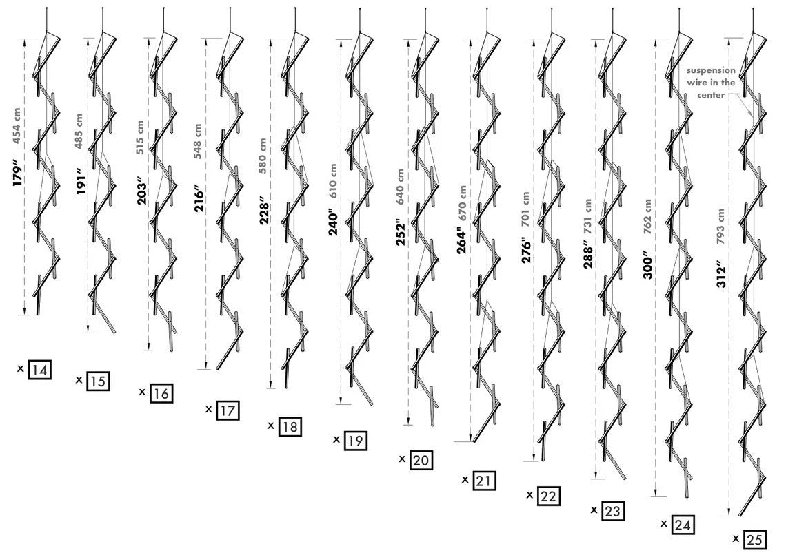 ثريا رايلايت الخشبية العمودية الطويلة