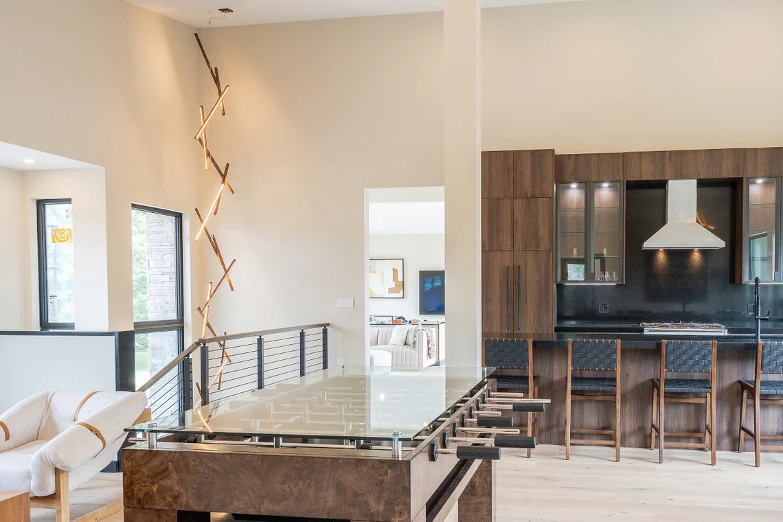 ثريا رايلايت الخشبية العمودية الطويلة