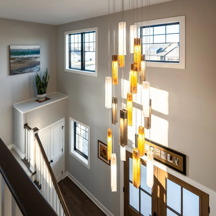 Rylight Colorful Glass Cascading Chandelier