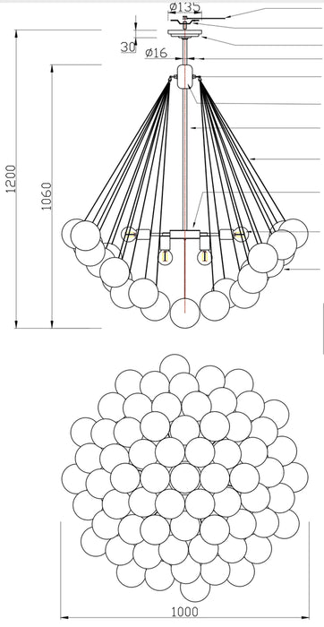 Rylight Cloud ballonnen glazen kroonluchter