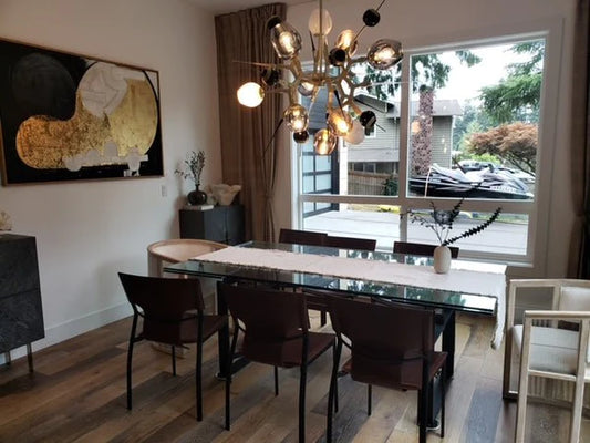 ثريا Rylight 6/8/10-Light على الطراز الحديث بلمسة نهائية ذهبية